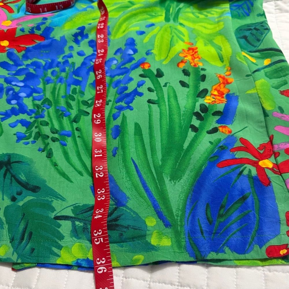 Vibrant Floral Midi Dress - Green and Red - Picture 9 of 11
